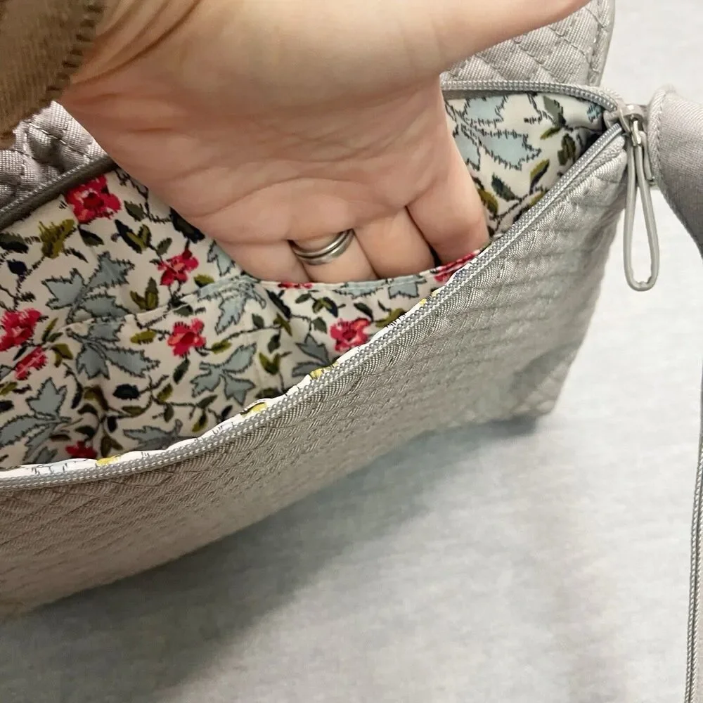 Vera Bradley Iconic‎ Turnabout Quilted Reversible Crossbody Bag Denim Gray Solid
